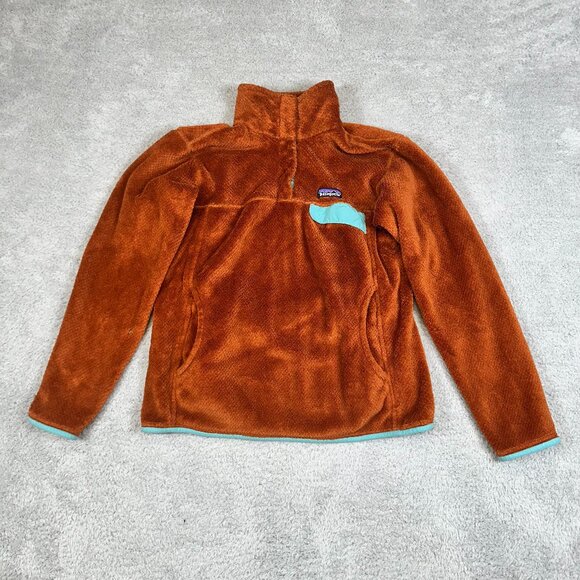 Patagonia Jackets & Blazers - Patagonia Synchilla Snap-T Pullover Fleece Shirt Jacket Burnt Orange Aqua Size M